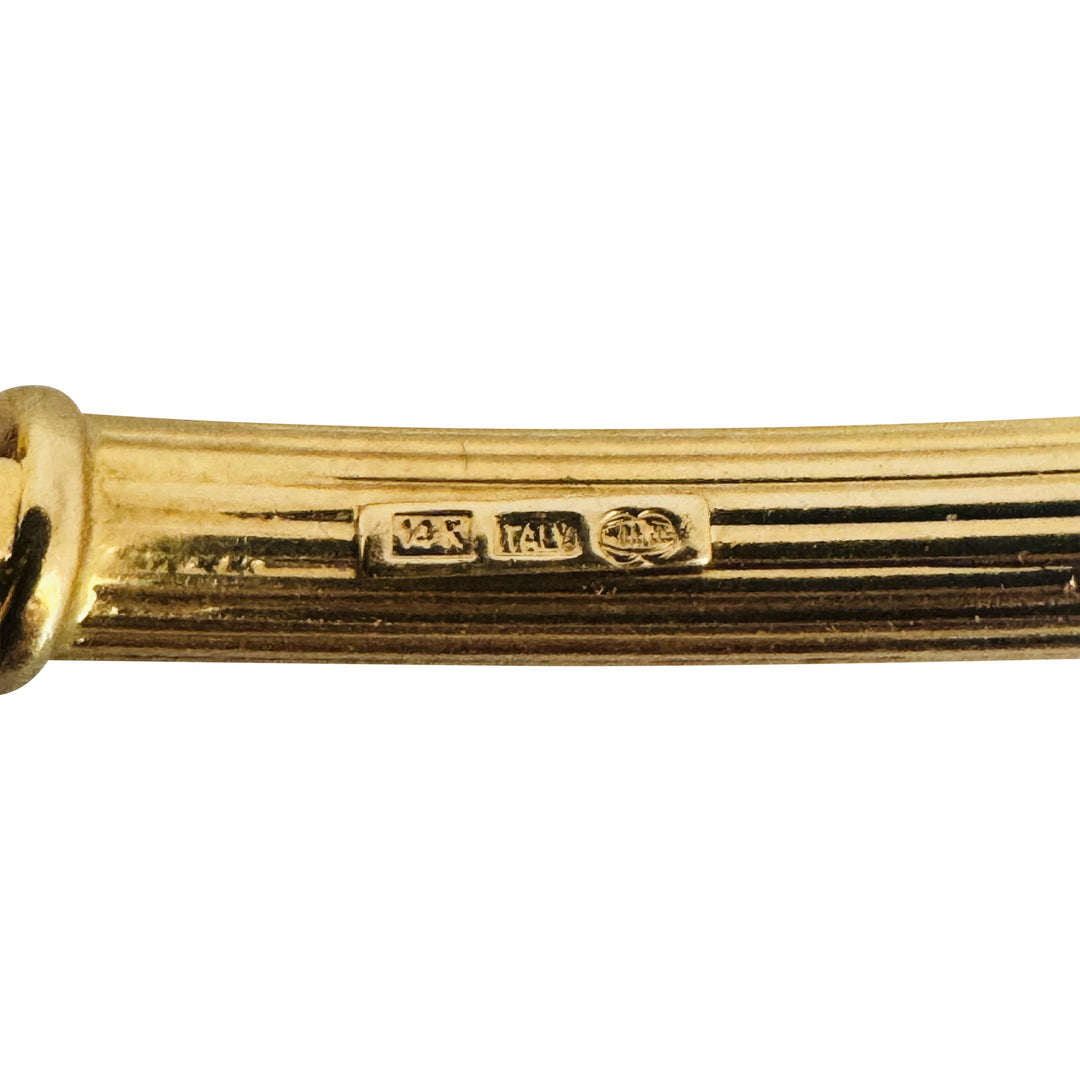 14k Yellow Gold 22.6g Vintage UnoAErre 6mm Ribbed Bar Link Bracelet Italy 7"