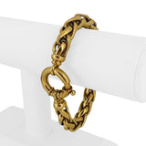 14k Yellow Gold 32.3g Big Thick 10mm Wheat Link Bracelet Italy 8"