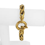 14k Yellow Gold 32.3g Big Thick 10mm Wheat Link Bracelet Italy 8"