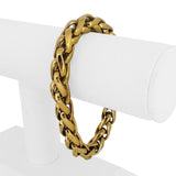 14k Yellow Gold 32.3g Big Thick 10mm Wheat Link Bracelet Italy 8"