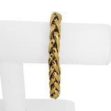 14k Yellow Gold 32.3g Big Thick 10mm Wheat Link Bracelet Italy 8"