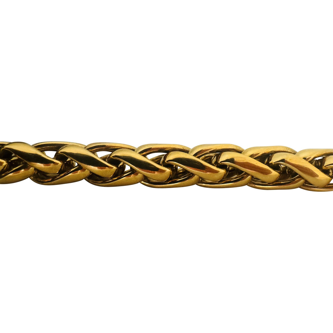 14k Yellow Gold 32.3g Big Thick 10mm Wheat Link Bracelet Italy 8"