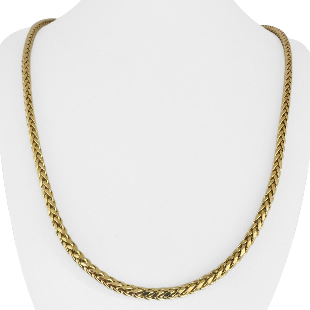 14k Yellow Gold 16g Polished 4mm Wheat Link Chain Necklace 24"