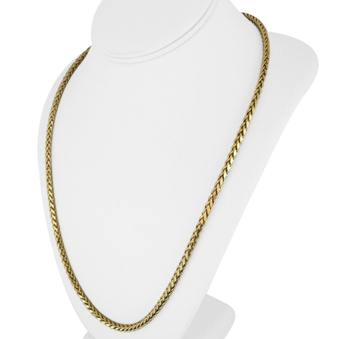 14k Yellow Gold 16g Polished 4mm Wheat Link Chain Necklace 24"