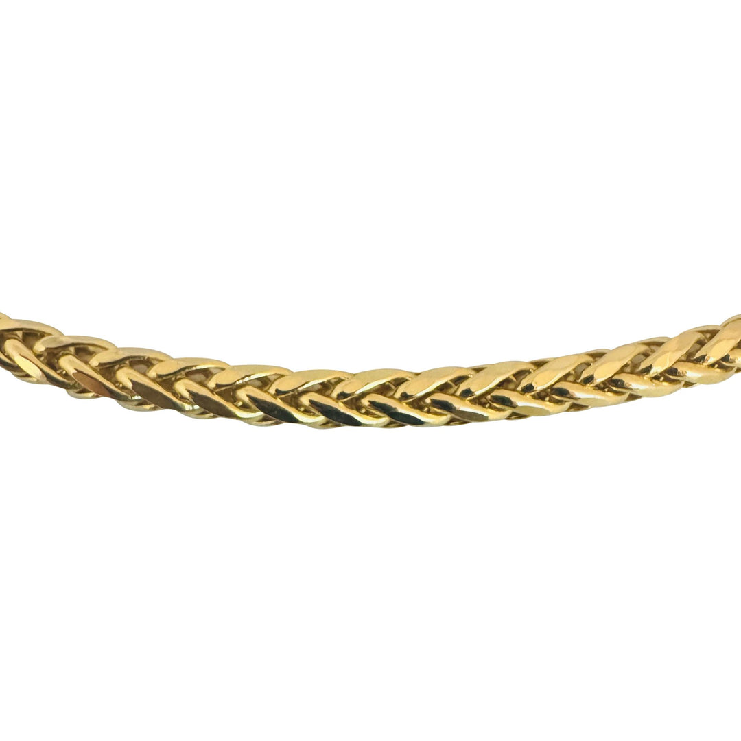 14k Yellow Gold 16g Polished 4mm Wheat Link Chain Necklace 24"