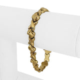14k Yellow Gold 18.7g Ladies Vintage Cabochon Gemstone X Link Bracelet Italy 7"