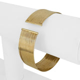 14k Yellow Gold 22.7g Vintage Twenty Strand 19mm Flex Cuff Bracelet Italy 7.5"