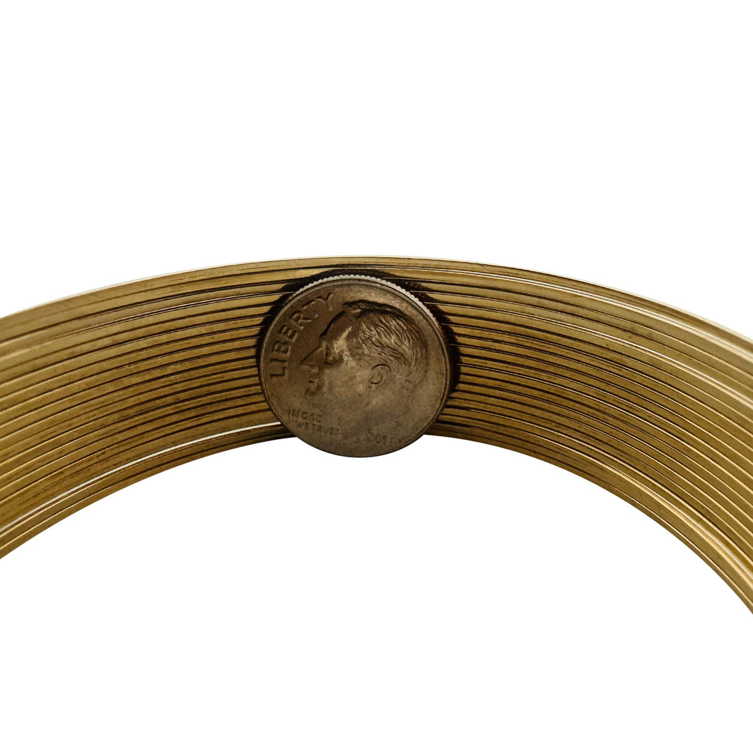 14k Yellow Gold 22.7g Vintage Twenty Strand 19mm Flex Cuff Bracelet Italy 7.5"