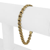 14k Yellow Gold 5.7g Hollow Light 6mm Milor Fancy Link Bracelet Italy 7.25"