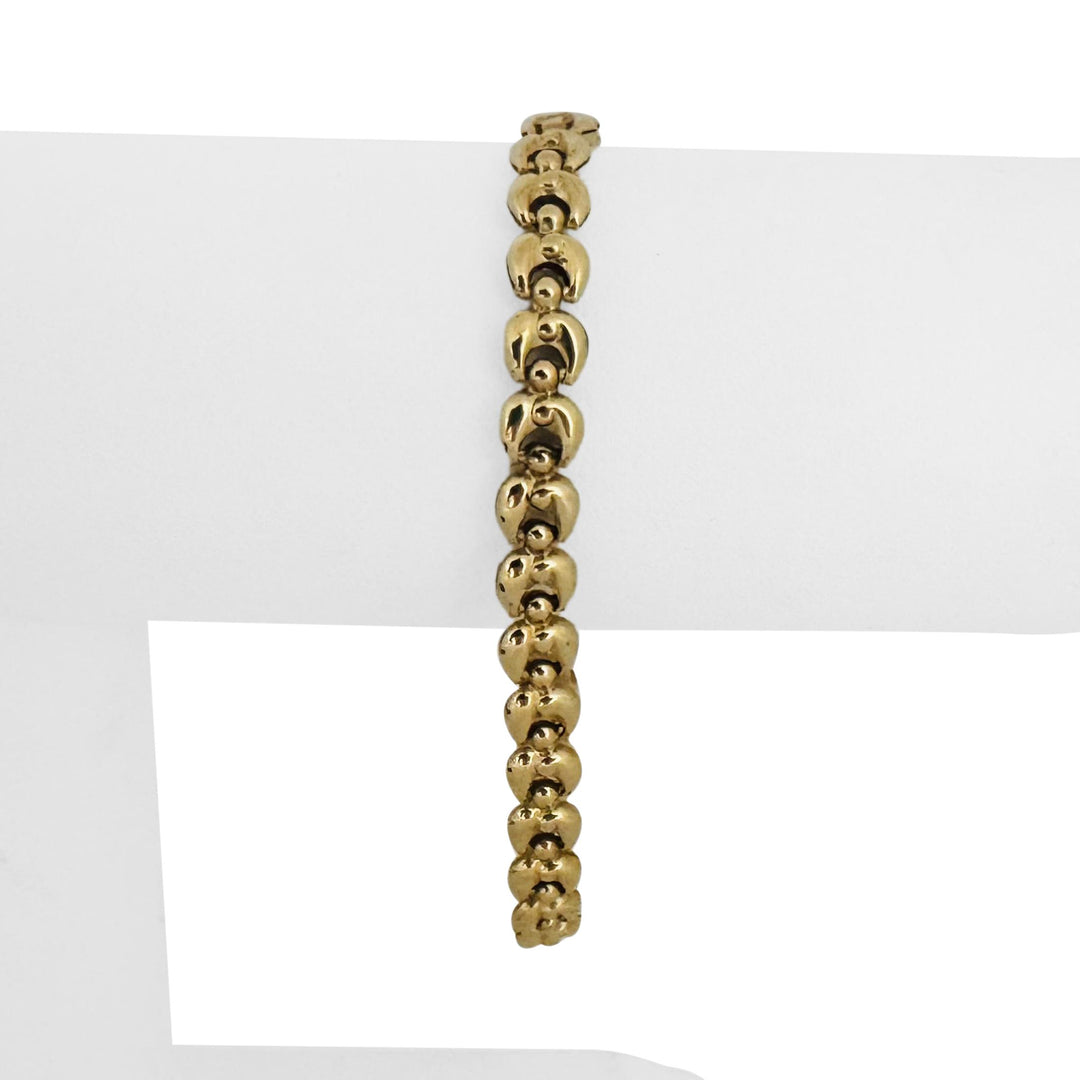 14k Yellow Gold 5.7g Hollow Light 6mm Milor Fancy Link Bracelet Italy 7.25"