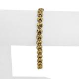 14k Yellow Gold 5.7g Hollow Light 6mm Milor Fancy Link Bracelet Italy 7.25"