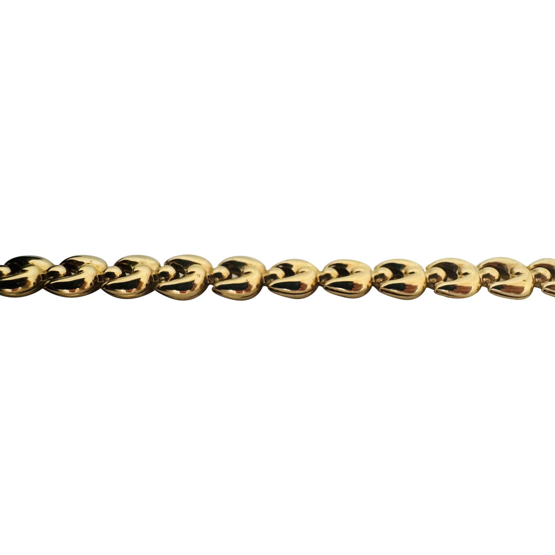 14k Yellow Gold 5.7g Hollow Light 6mm Milor Fancy Link Bracelet Italy 7.25"