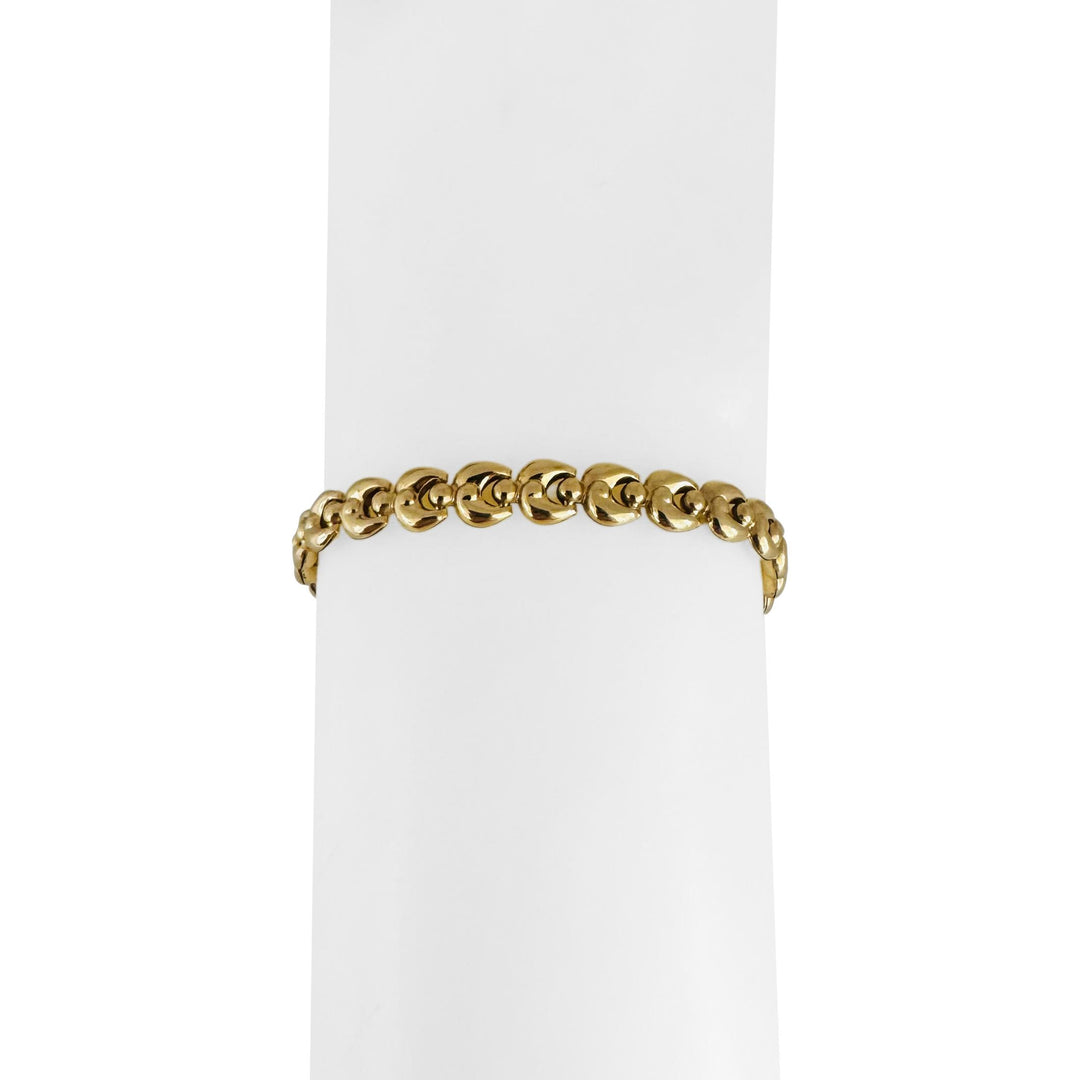 14k Yellow Gold 5.7g Hollow Light 6mm Milor Fancy Link Bracelet Italy 7.25"