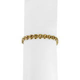 14k Yellow Gold 5.7g Hollow Light 6mm Milor Fancy Link Bracelet Italy 7.25"