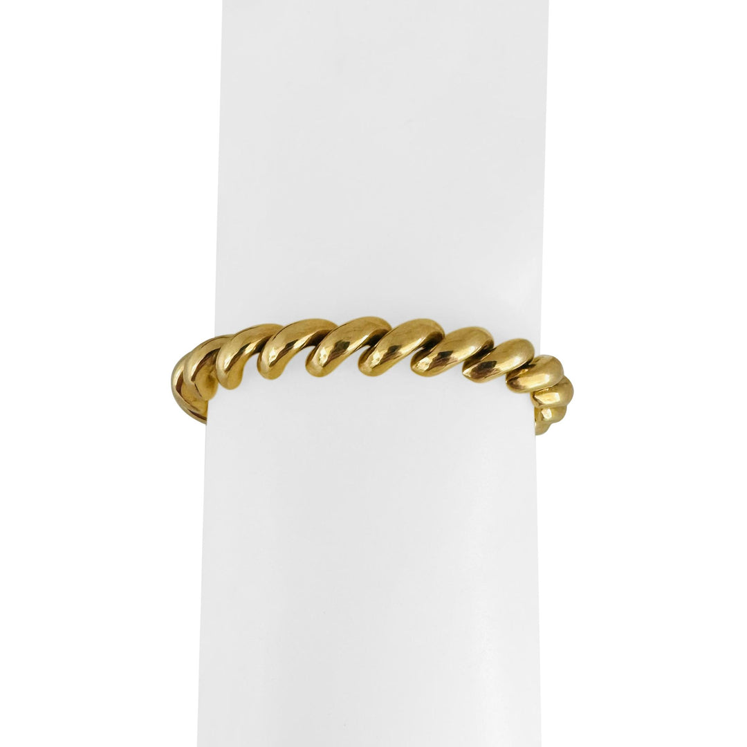 14k Yellow Gold 19.3g Ladies Polished 7.5mm San Marco Link Bracelet Italy 7.25"