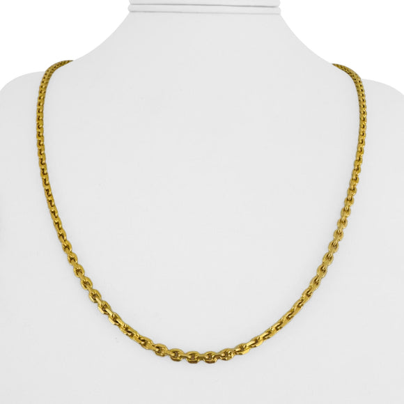 24k Pure Yellow Gold 37.5g Solid Heavy 3.2mm Cable Biker Link Chain Necklace 23