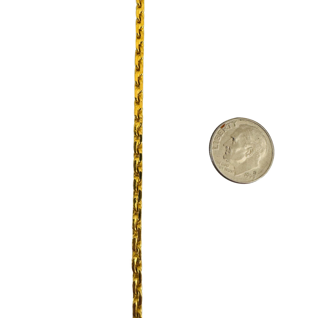 24k Pure Yellow Gold 37.5g Solid Heavy 3.2mm Cable Biker Link Chain Necklace 23"