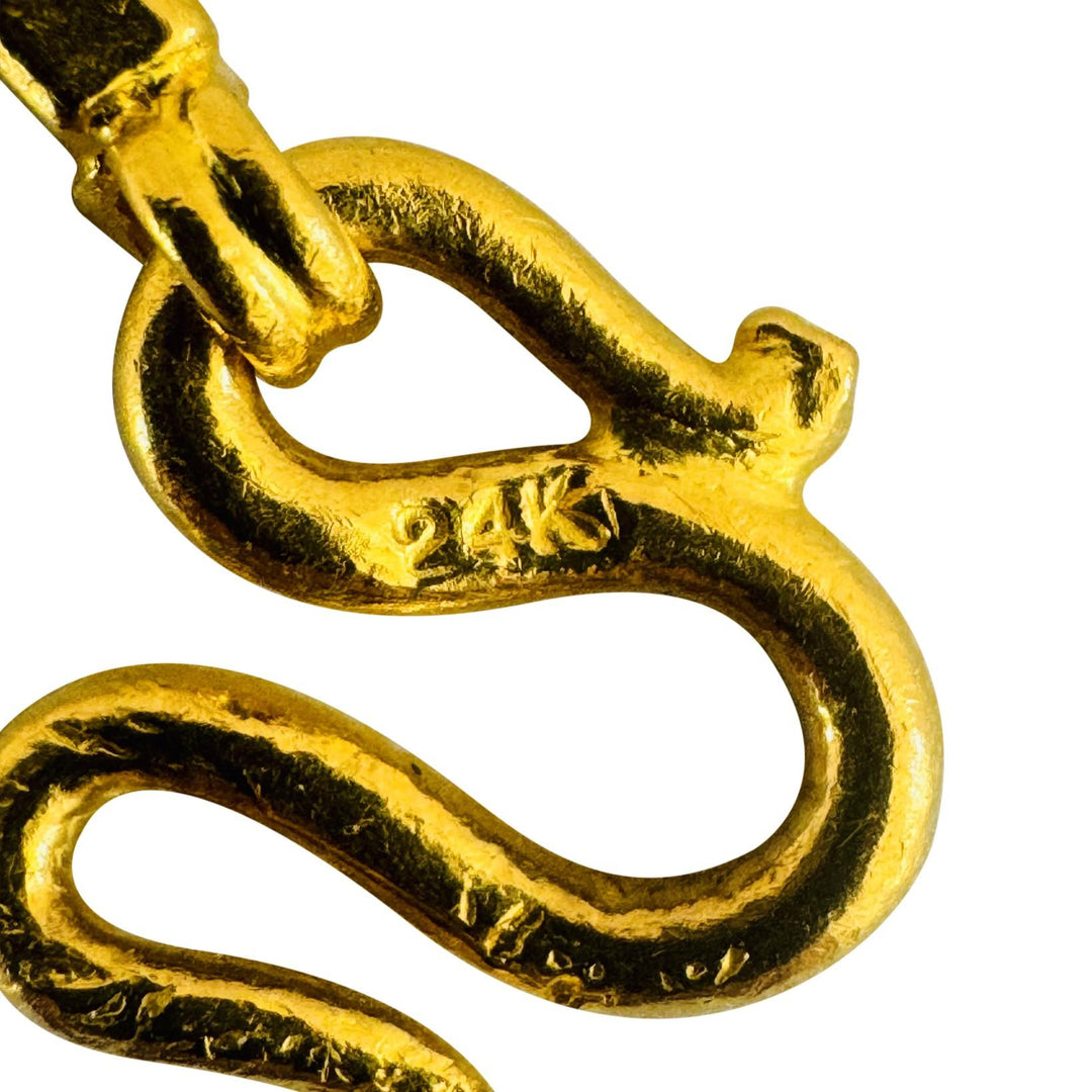 24k Pure Yellow Gold 37.5g Solid Heavy 3.2mm Cable Biker Link Chain Necklace 23"