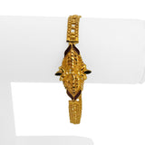 22k Yellow Gold and Enamel 11g Ladies Fancy Link Bracelet 7"