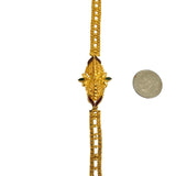 22k Yellow Gold and Enamel 11g Ladies Fancy Link Bracelet 7"