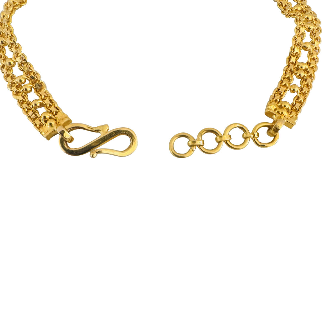 22k Yellow Gold and Enamel 11g Ladies Fancy Link Bracelet 7"