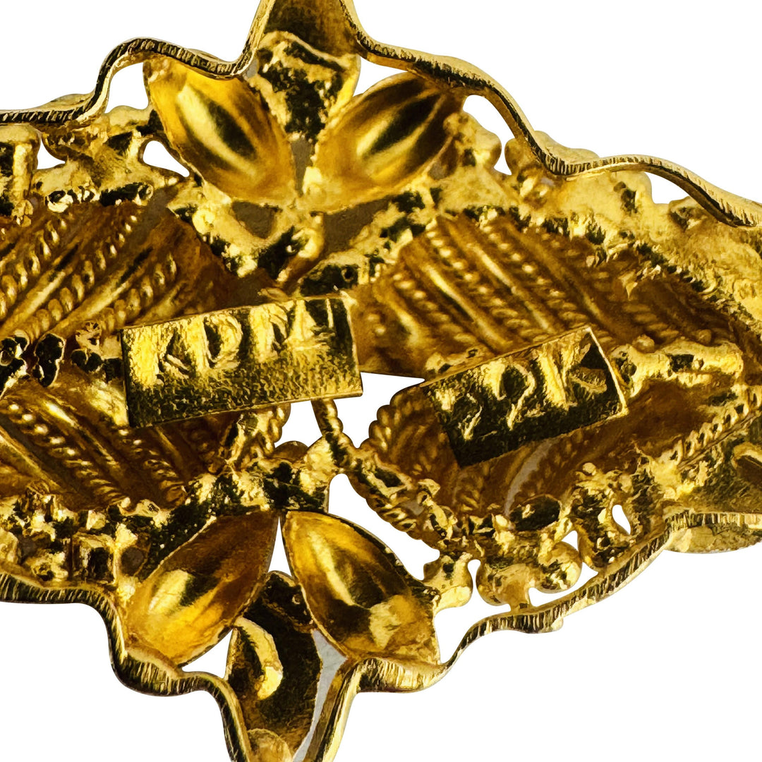 22k Yellow Gold and Enamel 11g Ladies Fancy Link Bracelet 7"