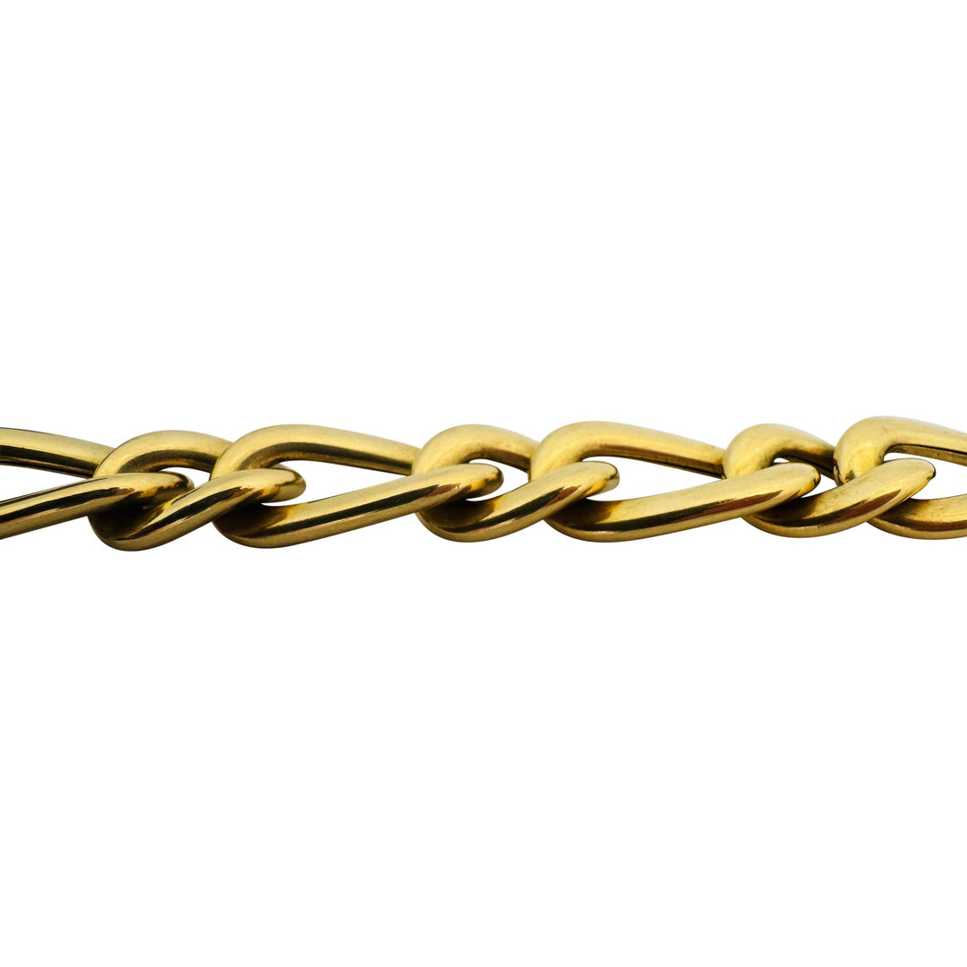 18k Yellow Gold 27.5g Semi Solid 13.5mm Thick Curb Link Bracelet Italy 7.5"