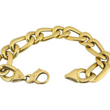 18k Yellow Gold 27.5g Semi Solid 13.5mm Thick Curb Link Bracelet Italy 7.5"