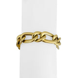 18k Yellow Gold 27.5g Semi Solid 13.5mm Thick Curb Link Bracelet Italy 7.5"