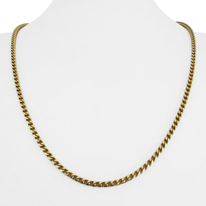 18k Yellow Gold 35.3g Solid 3mm Squared Franco Link Chain Necklace Italy 22"
