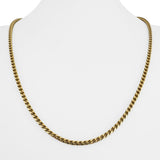18k Yellow Gold 35.3g Solid 3mm Squared Franco Link Chain Necklace Italy 22"