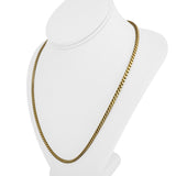 18k Yellow Gold 35.3g Solid 3mm Squared Franco Link Chain Necklace Italy 22"