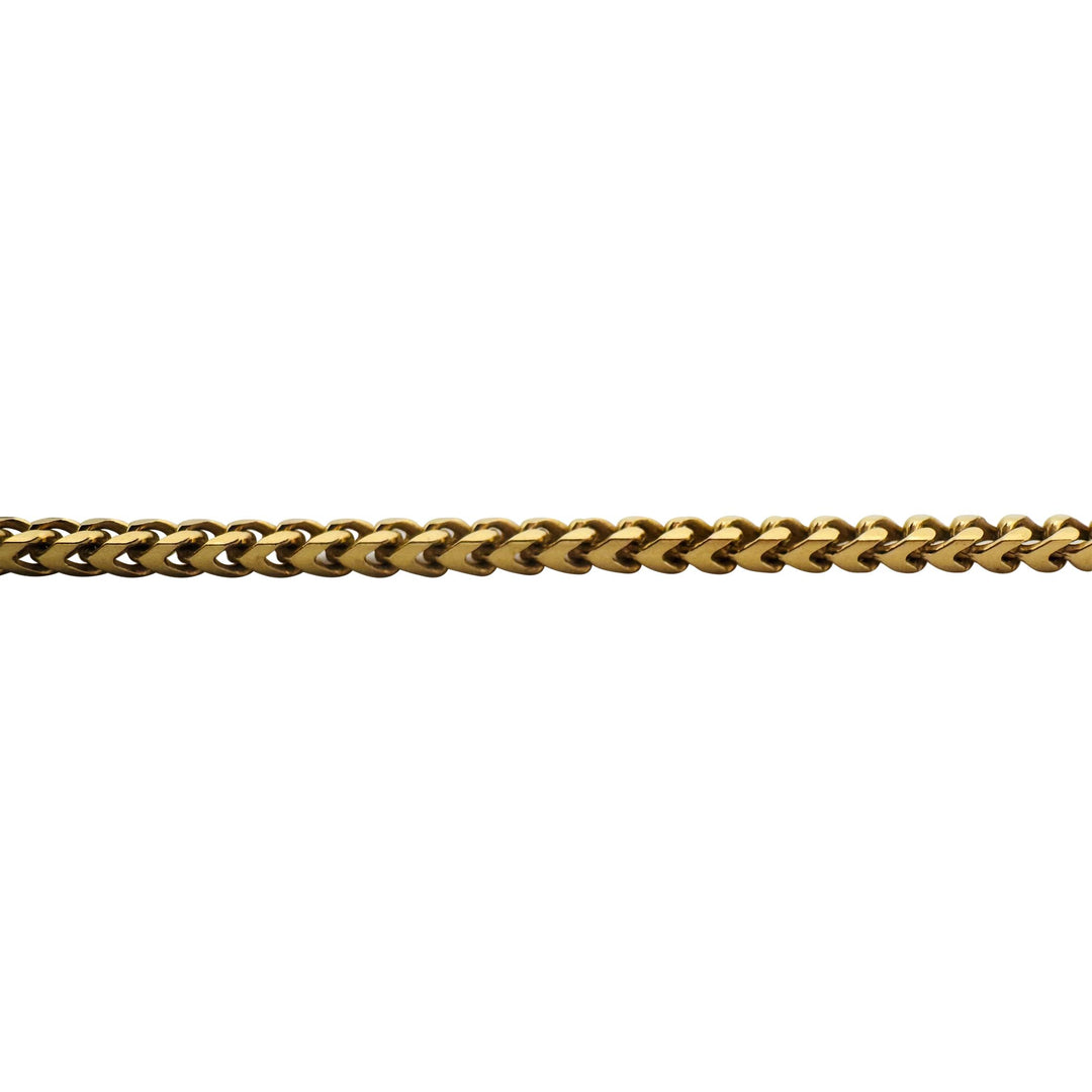 18k Yellow Gold 35.3g Solid 3mm Squared Franco Link Chain Necklace Italy 22"