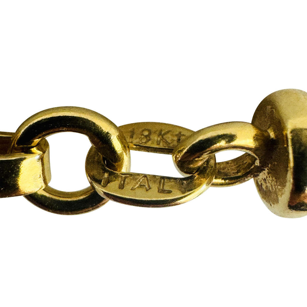 18k Yellow Gold 35.3g Solid 3mm Squared Franco Link Chain Necklace Italy 22"