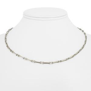18k White Gold 10.9g Solid Ladies 4mm Fancy Link Chain Necklace 16"