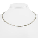 18k White Gold 10.9g Solid Ladies 4mm Fancy Link Chain Necklace 16"