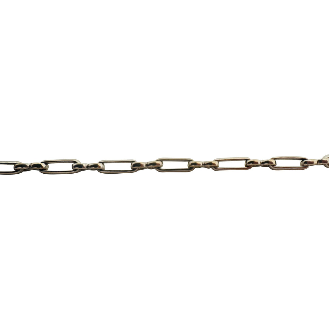 18k White Gold 10.9g Solid Ladies 4mm Fancy Link Chain Necklace 16"