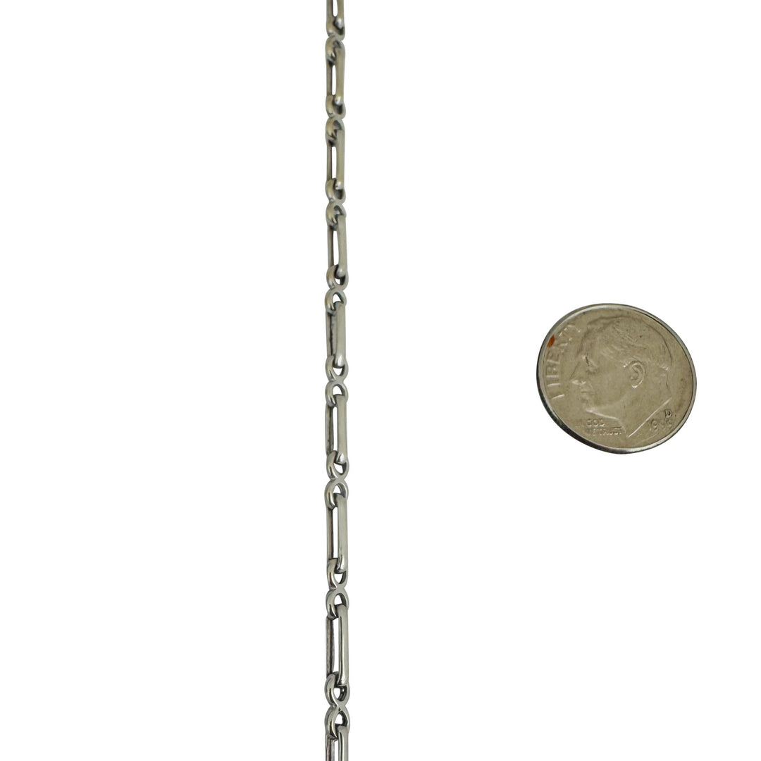 18k White Gold 10.9g Solid Ladies 4mm Fancy Link Chain Necklace 16"