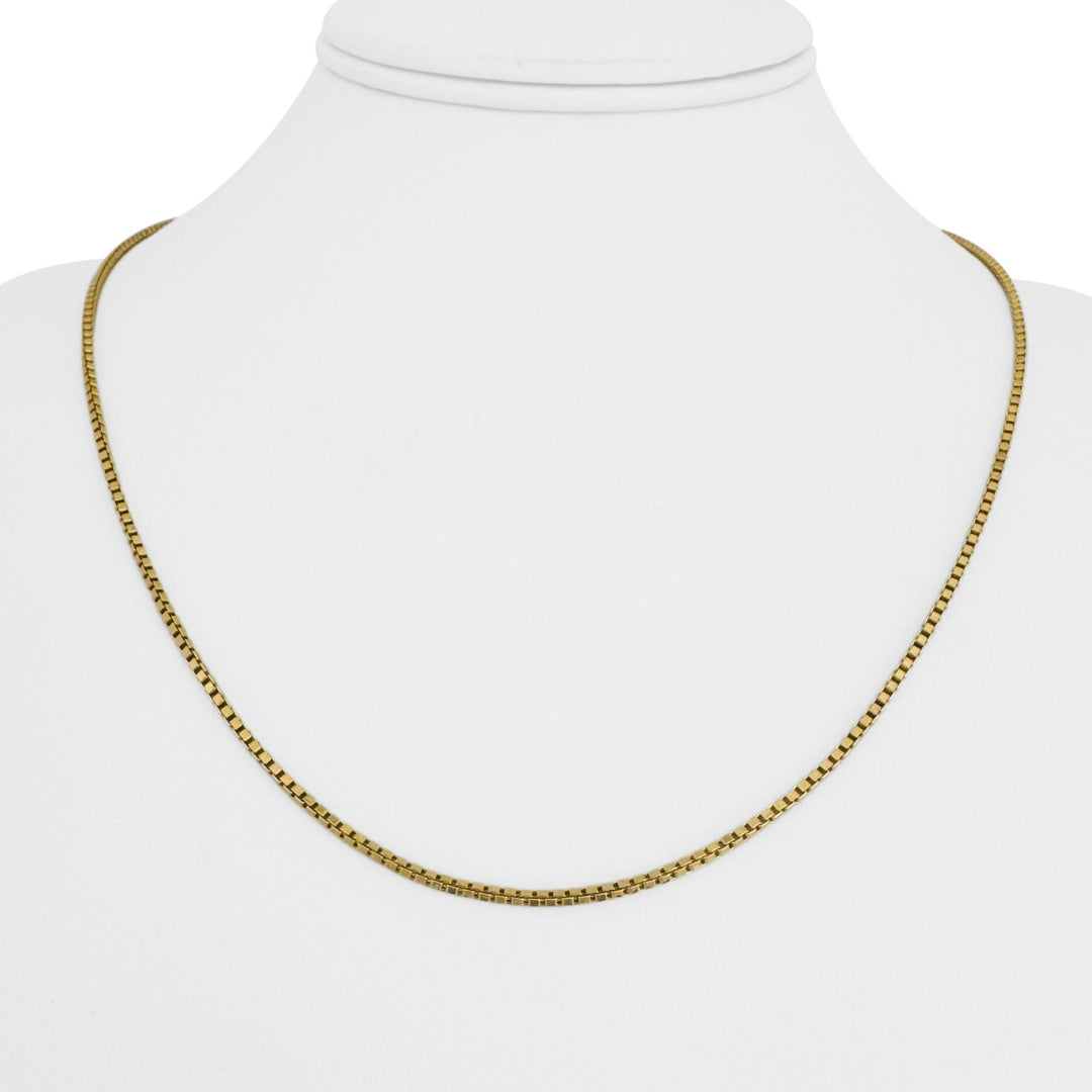 18k Yellow Gold 4g Hollow Light 1.8mm Milor Box Link Chain Necklace Italy 20"