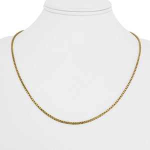 18k Yellow Gold 4g Hollow Light 1.8mm Milor Box Link Chain Necklace Italy 20"