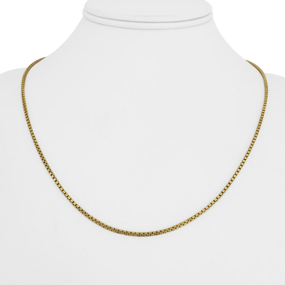 18k Yellow Gold 4g Hollow Light 1.8mm Milor Box Link Chain Necklace Italy 20