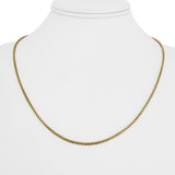 18k Yellow Gold 4g Hollow Light 1.8mm Milor Box Link Chain Necklace Italy 20"