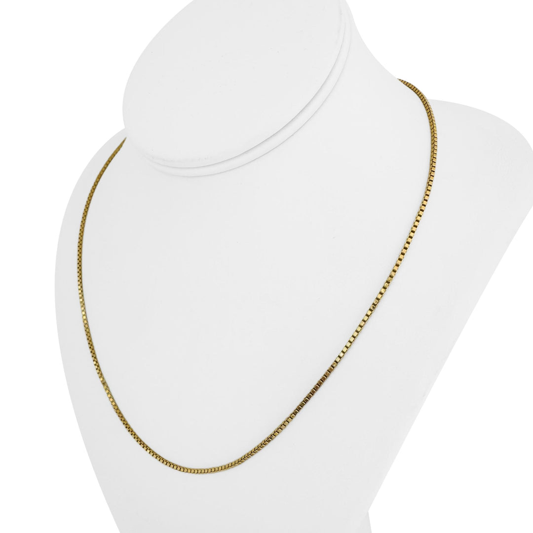 18k Yellow Gold 4g Hollow Light 1.8mm Milor Box Link Chain Necklace Italy 20"