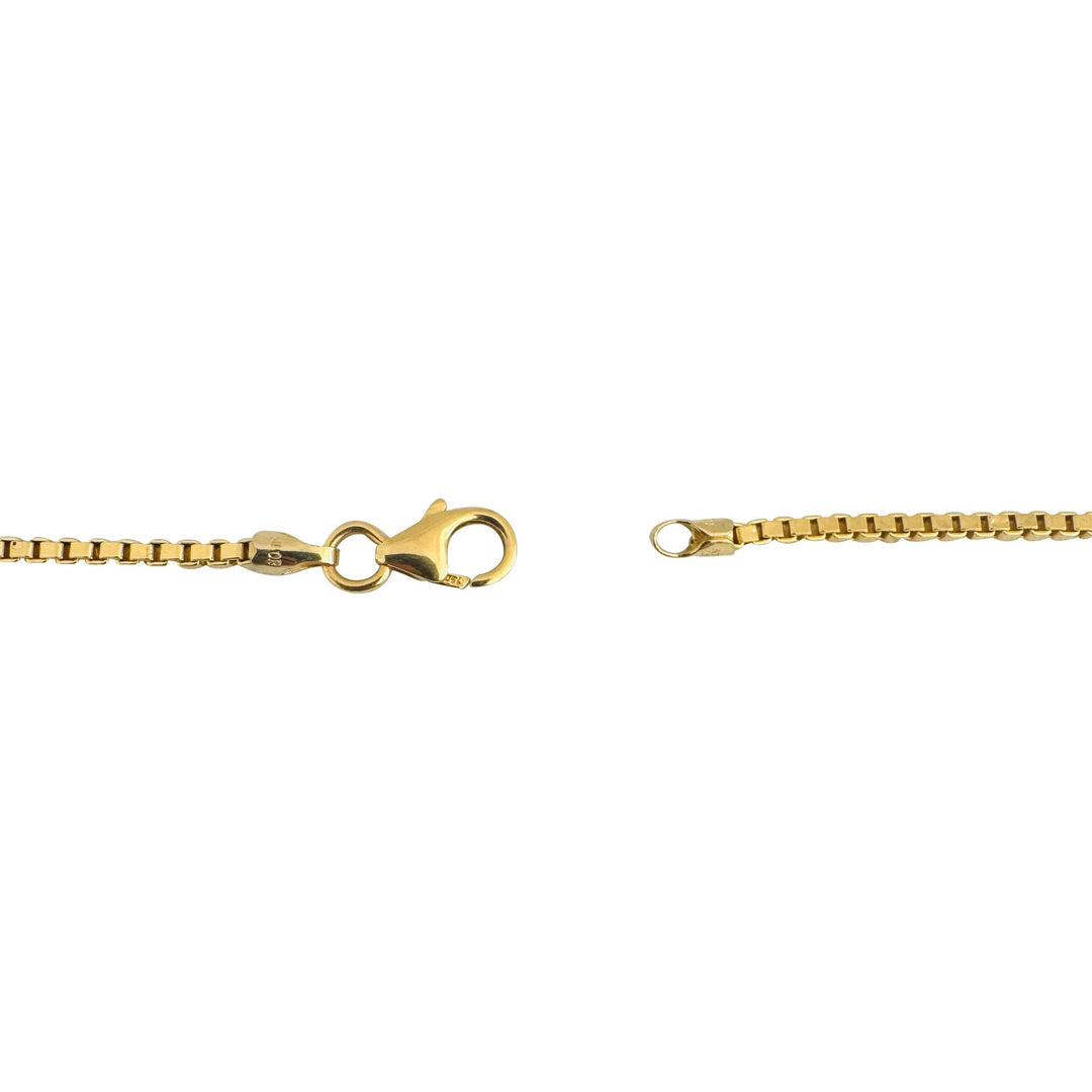 18k Yellow Gold 4g Hollow Light 1.8mm Milor Box Link Chain Necklace Italy 20"