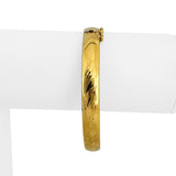 18k Yellow Gold 13.2g Vintage Ladies 8mm Bangle Bracelet Italy 7.25"
