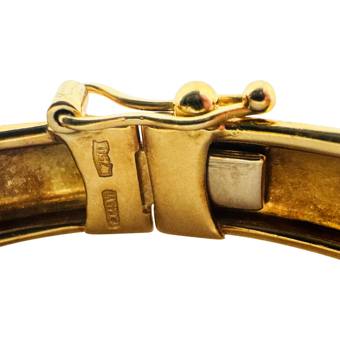 18k Yellow Gold 13.2g Vintage Ladies 8mm Bangle Bracelet Italy 7.25"