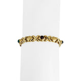 14k Yellow Gold 11.8g Multi Cabochon Gemstone XO Link Bracelet 7"