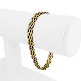 14k Yellow Gold 10.3g Ladies Polished 7.5mm Panther Link Bracelet Italy 7"