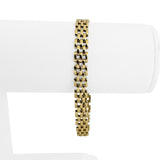 14k Yellow Gold 10.3g Ladies Polished 7.5mm Panther Link Bracelet Italy 7"