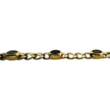 14k Yellow Gold 14.7g Multi Bezel Set Gemstones Fancy Link Bracelet 7"